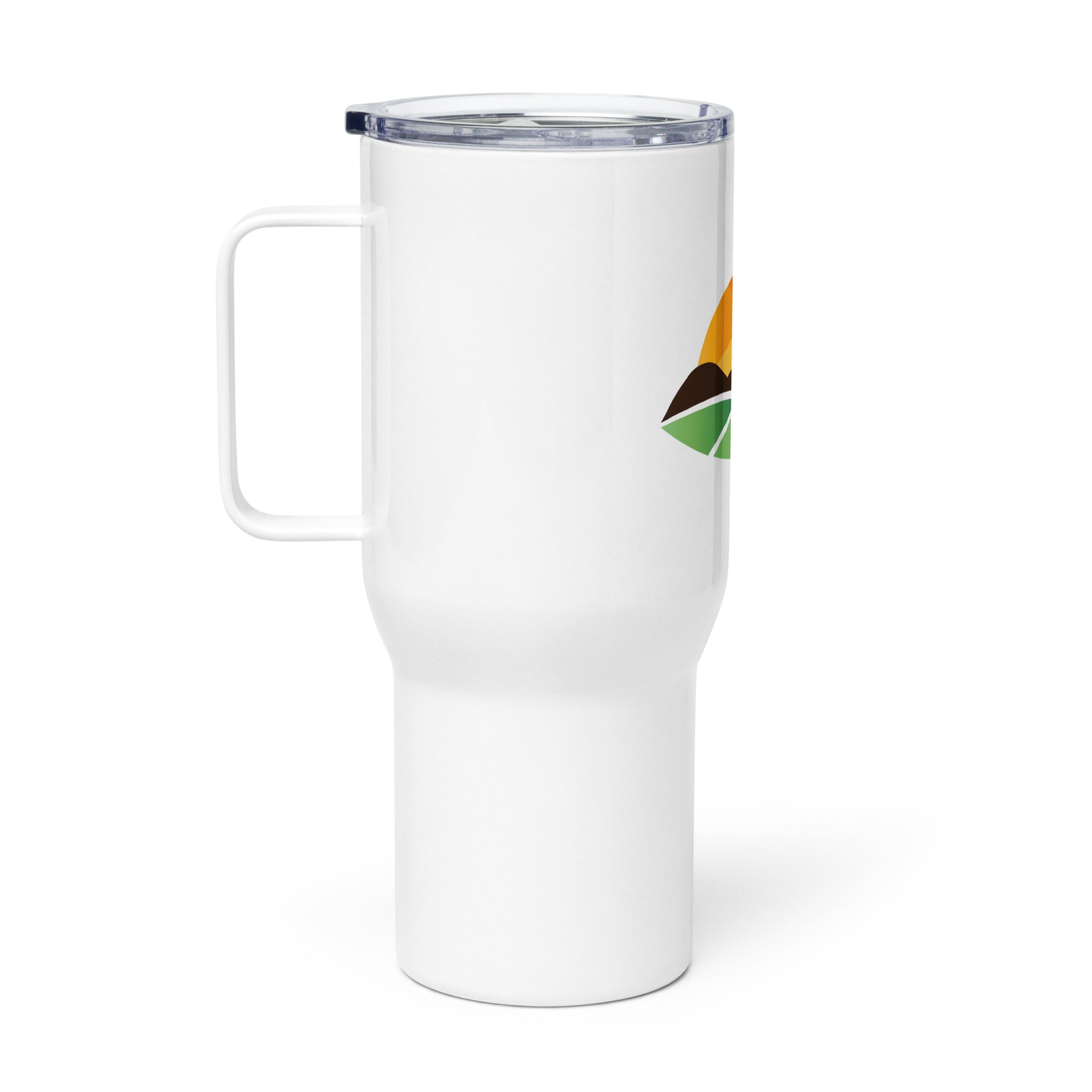 Custom travel mug size comparison — 25oz and 40oz options side by side